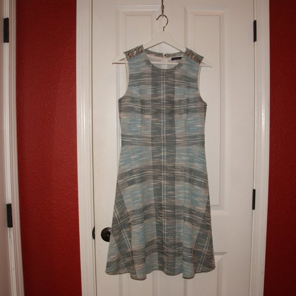 TOMMY HILFIGER Tweed Sleeveless Fit Flare Dress 6 - Picture 4 of 11